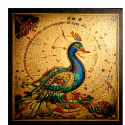 DEMO LISTING - Tanjore Peacock Canvas Painting (Handmade)
